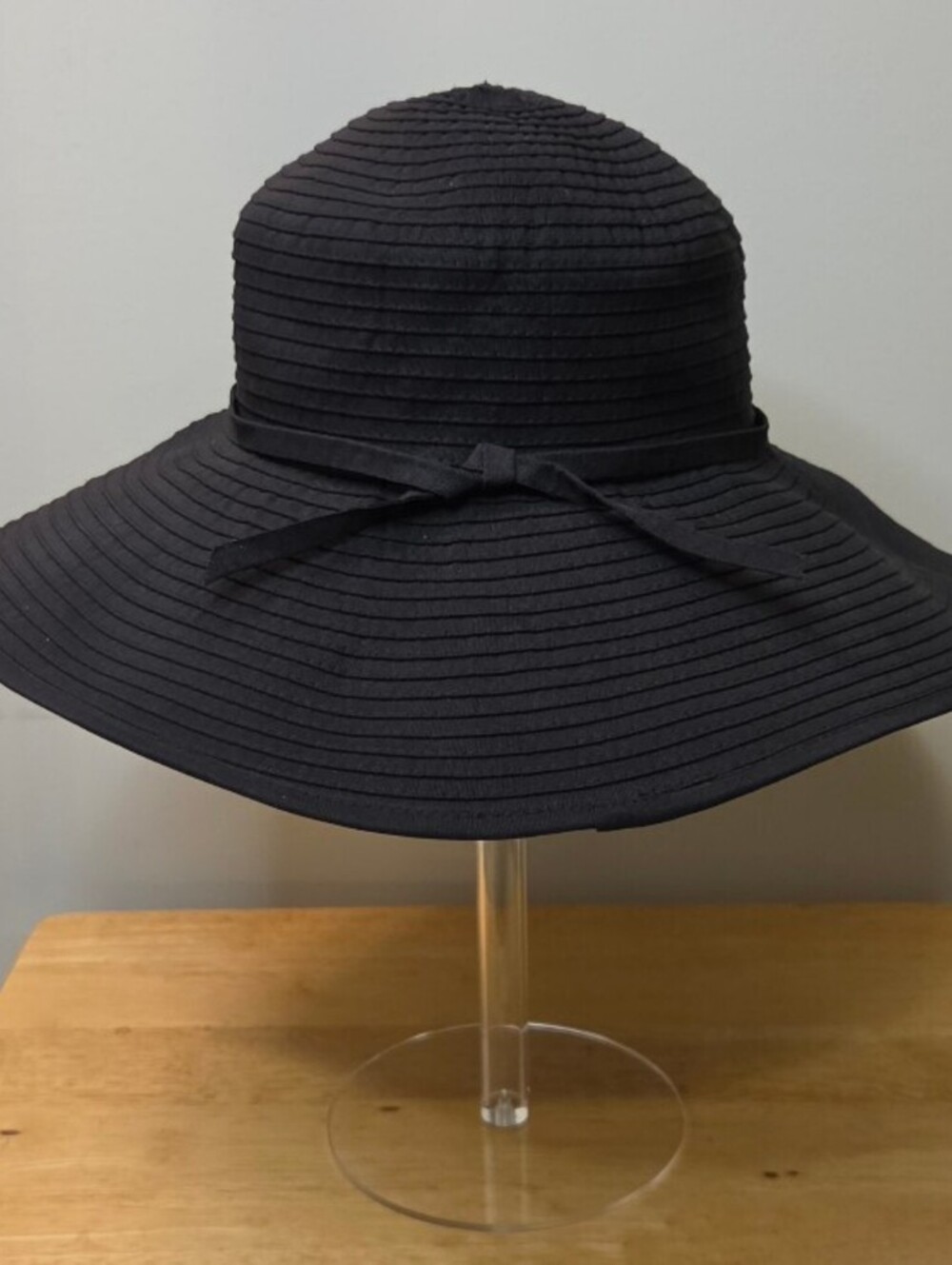 San Diego Hat Co. Women's Black Wide Brim Sun Hat 100% Polyester OS